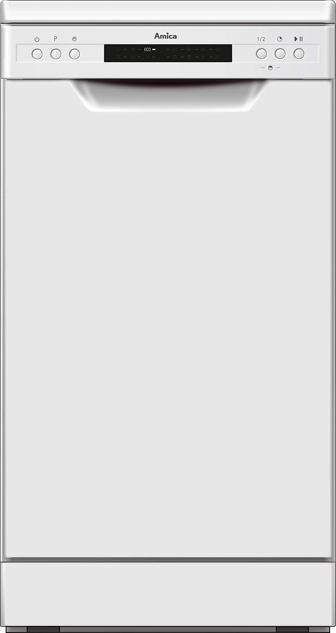 Amica ADF450WH Freestanding Slimline Dishwasher, 10 Place Settings, 6 Programs, 44.8cm wide, White