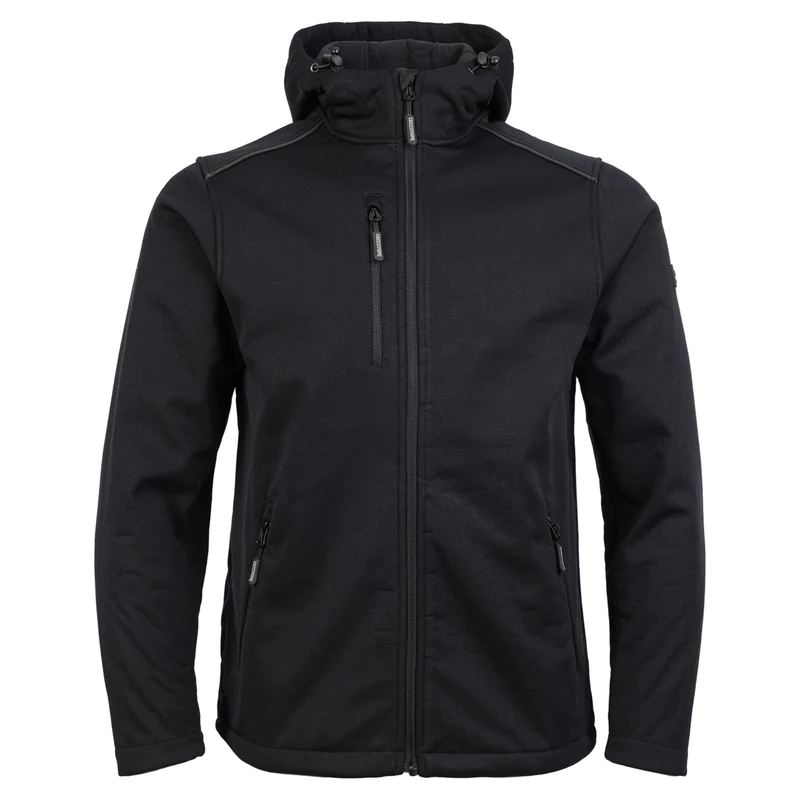 TuffStuff - Hale Jacket - Size XL, Black - Breathable, Waterproof & Windproof Mens Jacket - Fleece Lined with Adjustable Hood & Zipped Side Pockets - Ideal for Work & Outdoors
