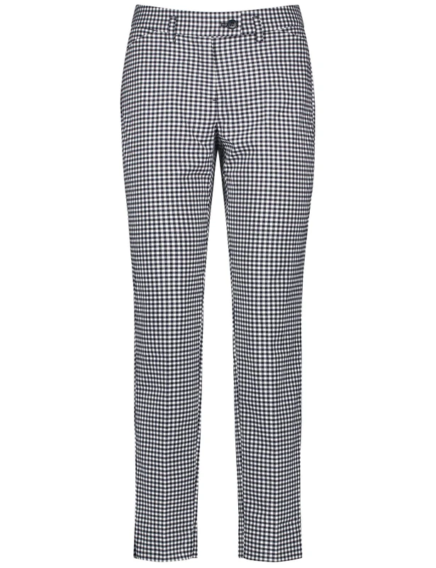 Taifun Women's Slim Peg Leg Pants, Navy Patterned, XS/S