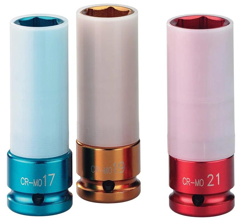 ABAC 3 x Heavy Duty Sockets with Protection 17mm 19mm 21mm - Image 1