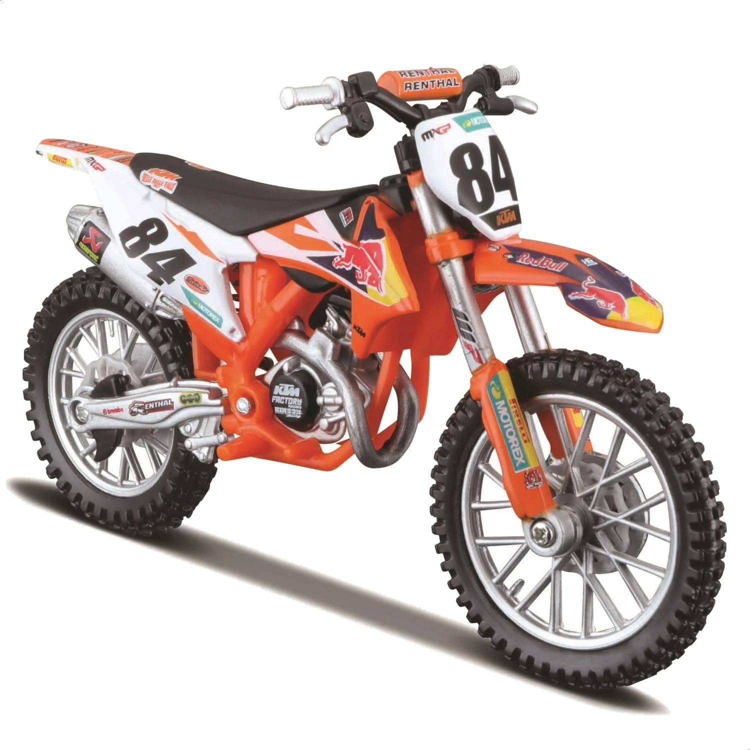 Bburago WRB KTM Cycle - KTM 450 SX-F Factory Edition (2018) Motorbike - 1:18 Scale - Incredibly Detailed Die-Cast Replica Collectible Motorcycle Model, Orange