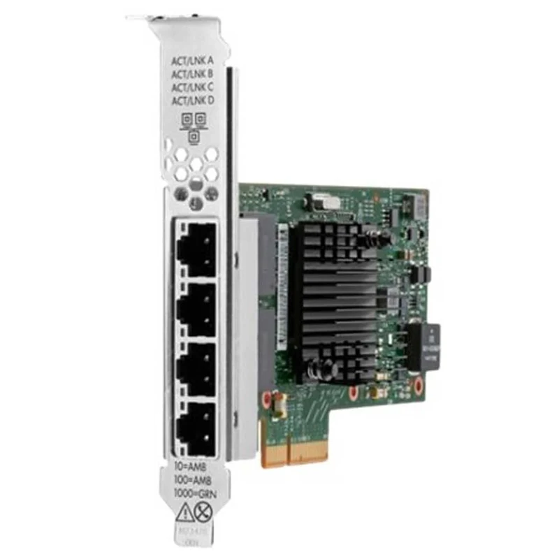 Hewlett Packard Enterprise HPE I350-T4 - Netwerkadapter - PCIe 2.0 x4 - Gigabit Ethernet x 4 - voor ProLiant DL20 Gen10, DL325 Gen10, DL360 Gen10, DL380 Gen10, ML30 Gen10, XL220n Gen10 (P210) 6-21 - Image 1