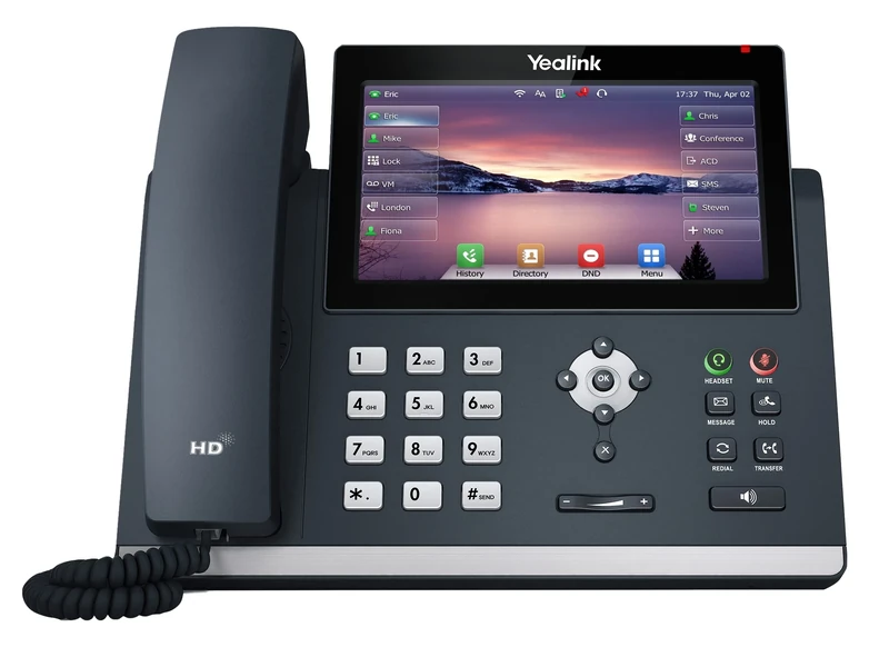 Yealink SIP-T48U Advanced IP Power over Ethernet Corded Phone with Optima HD Voice Technology and 7.0 Inch LCD Touch Screen Colour Display with Backlight (800 x 480 Pixel) – Black