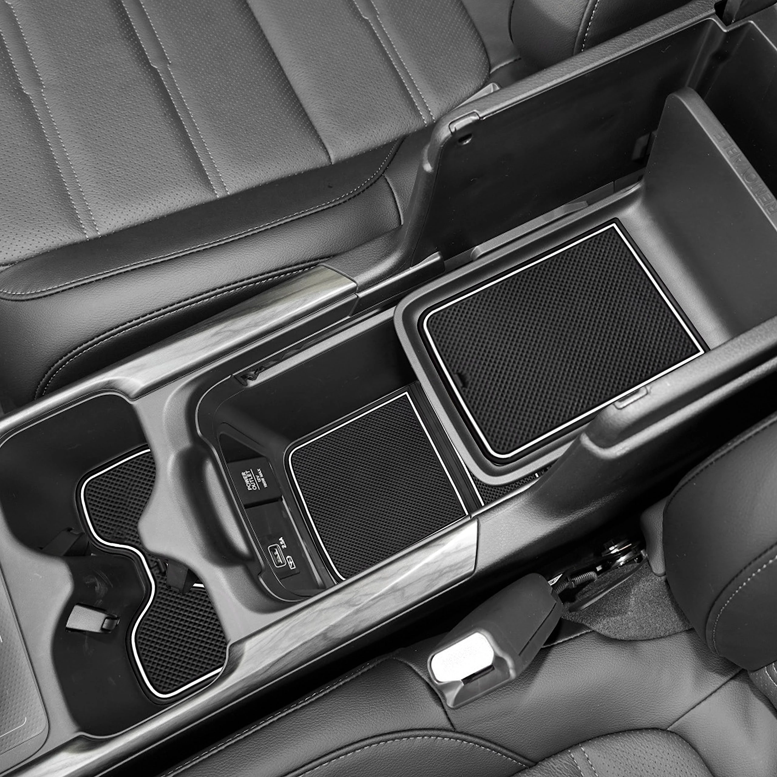 SENSHINE for Honda CR-V CRV Accessories 2020 2021 Cup Holder Insert Center Console Liner Trim Door Packet Mats Non-Slip Anti Dust Premium Custom Interior 20PC Set (White Trim)