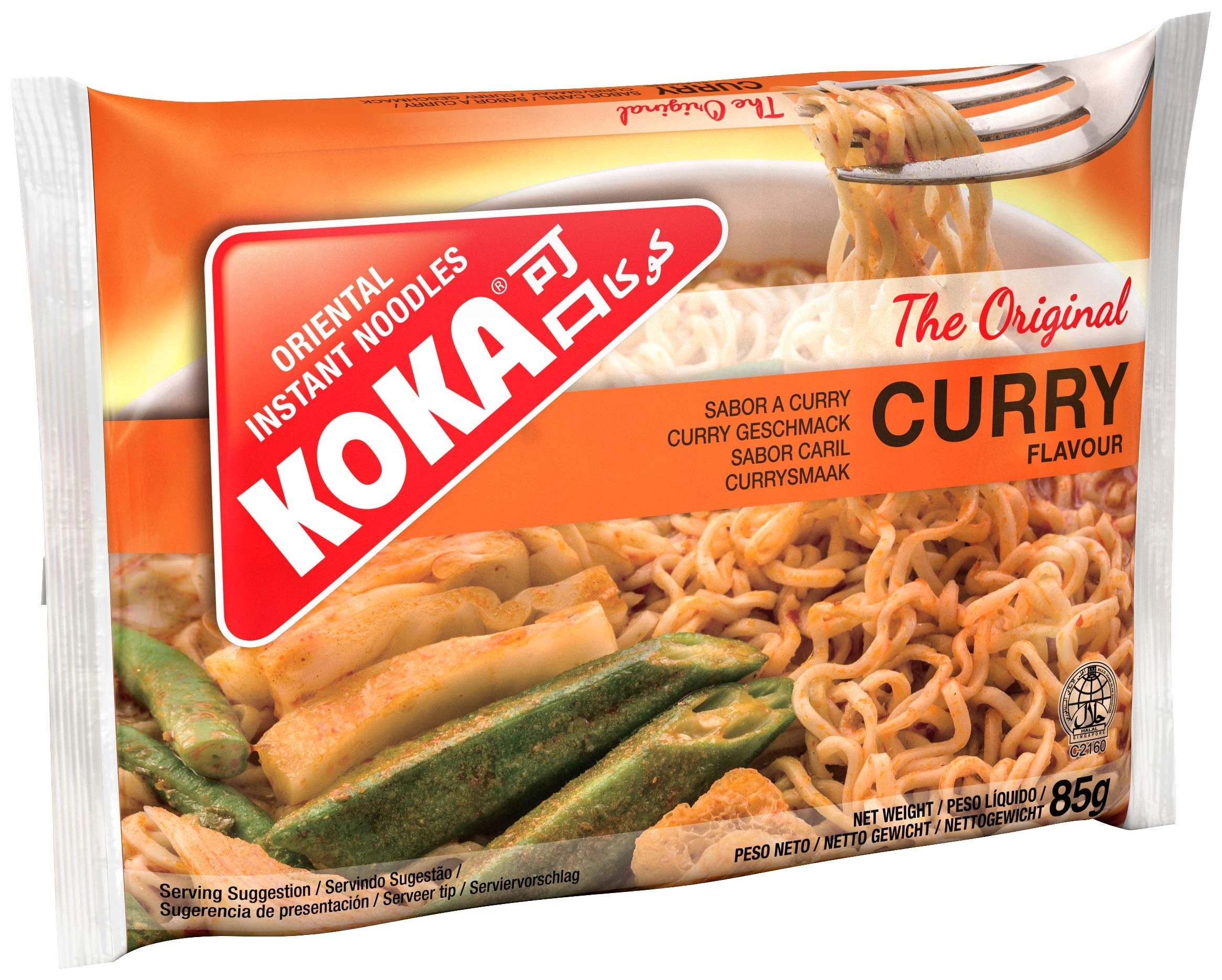 Koka Original Curry Flavour Oriental Style Instant Noodles 30 Packets of 85 g