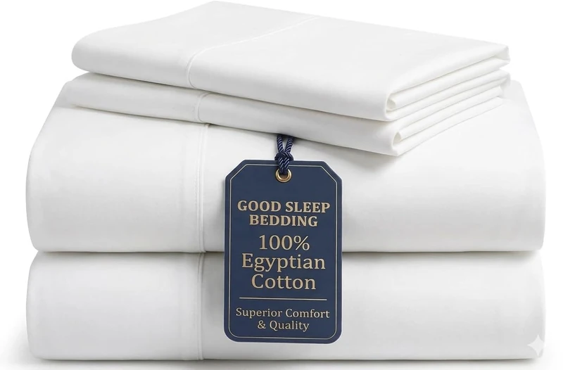 GoodSleep Company 1000 Thread Count Cotton Sheets: 100% Long Staple Egyptian BedSheets, Sateen Weave California King: 4 Pc Sheet Set White