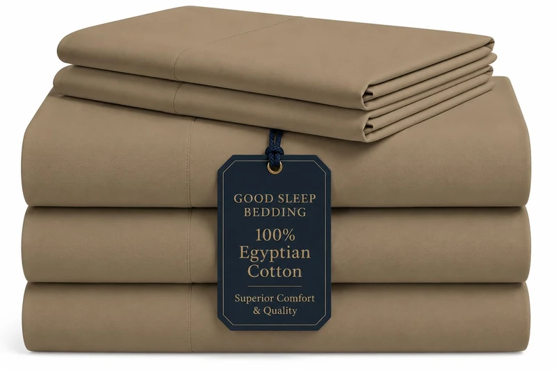 GoodSleep Company Sheets 1000 Thread Count for Adjustable Bed, Sateen Weave, Split King: 5 Pc Sheet Set Taupe