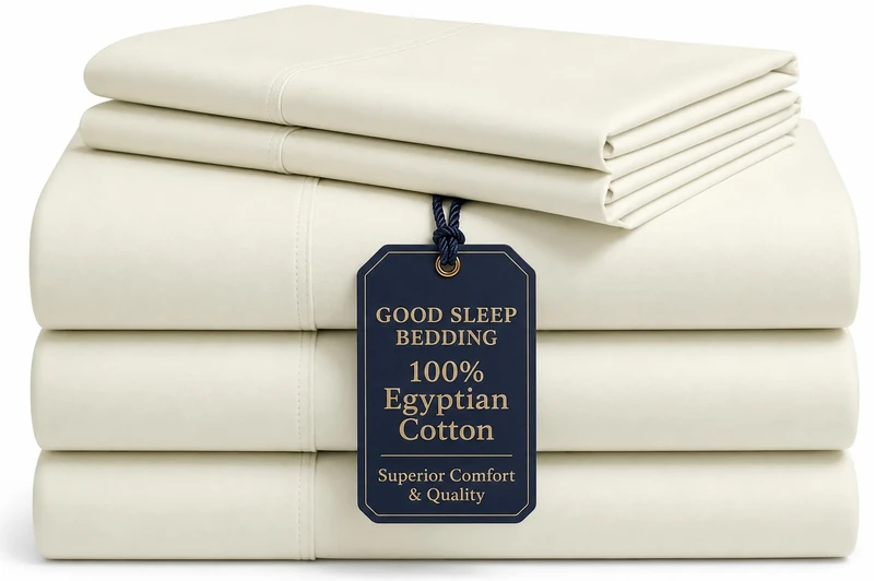 GoodSleep Company Sheets 1000 Thread Count for Adjustable Bed, Sateen Weave, Split King: 5 Pc Sheet Set Ivory