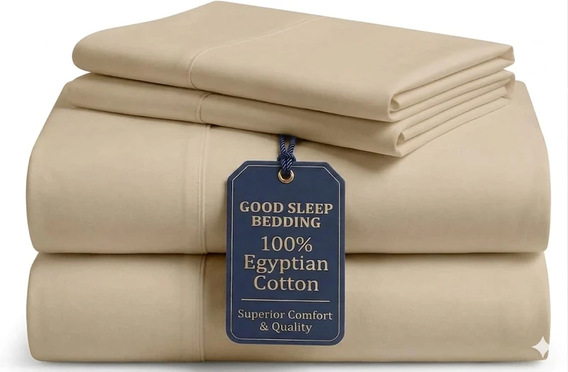 GoodSleep Company 1000 Thread Count Cotton Bedding Sheets: 100% Long Staple Egyptian BedSheets, Sateen Weave Queen: 4 Pc Seet Set Taupe