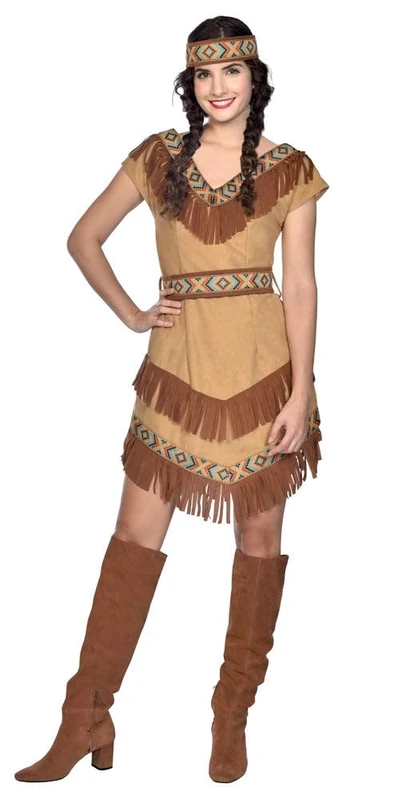 (Fix 1/1) (9910908) Adult Ladies Native Indian Costume (UK 10-12)