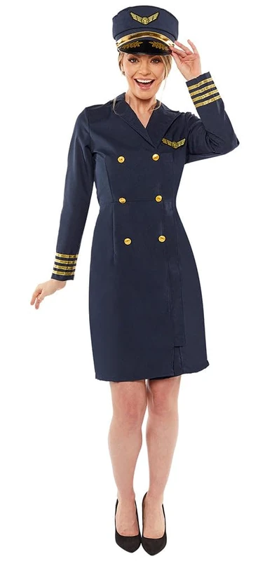 (Fix 2/1) (9910484) Adult Ladies Captain Lady Costume Dress (UK 12-14) - Image 1