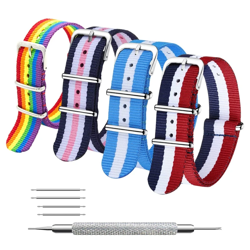 MEGALITH 4 Pack NATO Watch Straps - Ballistic Nylon Bands