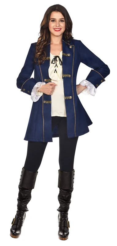 amscan 9911043 Womens Pirate Tailcoat Book Week Fancy Dress Costume (UK Dress Size 10-12)