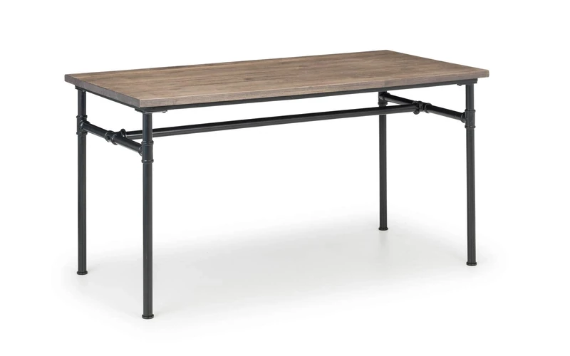 Julian Bowen Carnegie Dining Table, Mocha Elm and Black
