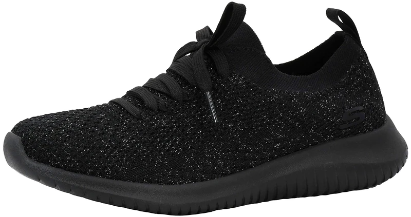 Skechers Womens Ultra Flex Salutations Black/Black Sneaker 7 M US - Image 1