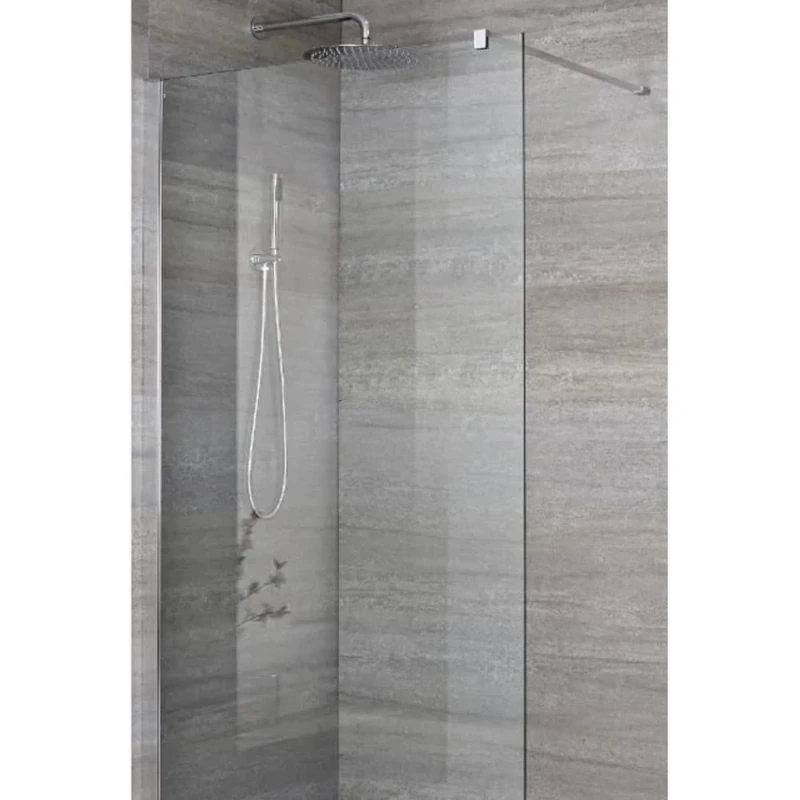 Milano Portland Chrome Shower Enclosure 800mm Linear Drain - 1400mm