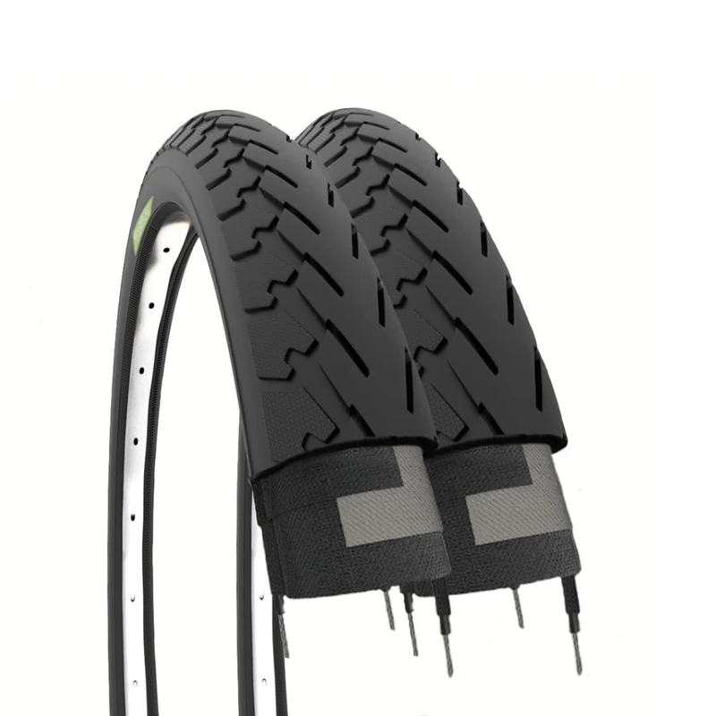 Ecovelo 2 Tyres 700 x 35 28 x 1 5/8 x 1 3/8 (37-622) 700 x 35C Black for City Bike, Road, Trekking | Road Tyres Black Rubber Bike