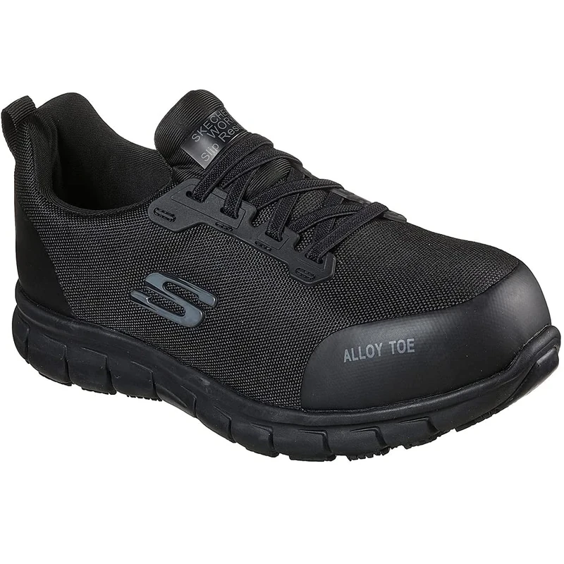 Skechers Women's Sure Track Jixie Sneaker, Black Textile/Synthetic, 4.5 UK