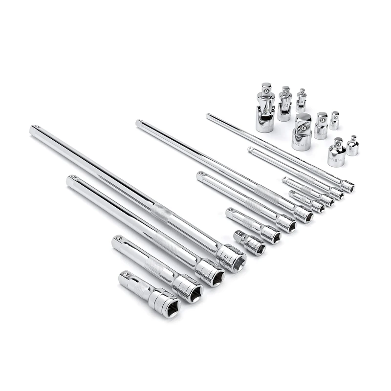 GEARWRENCH 20 Piece 1/4", 3/8", 1/2" Drive Extension, Universal Joint and Adapter Set - 81315A-07