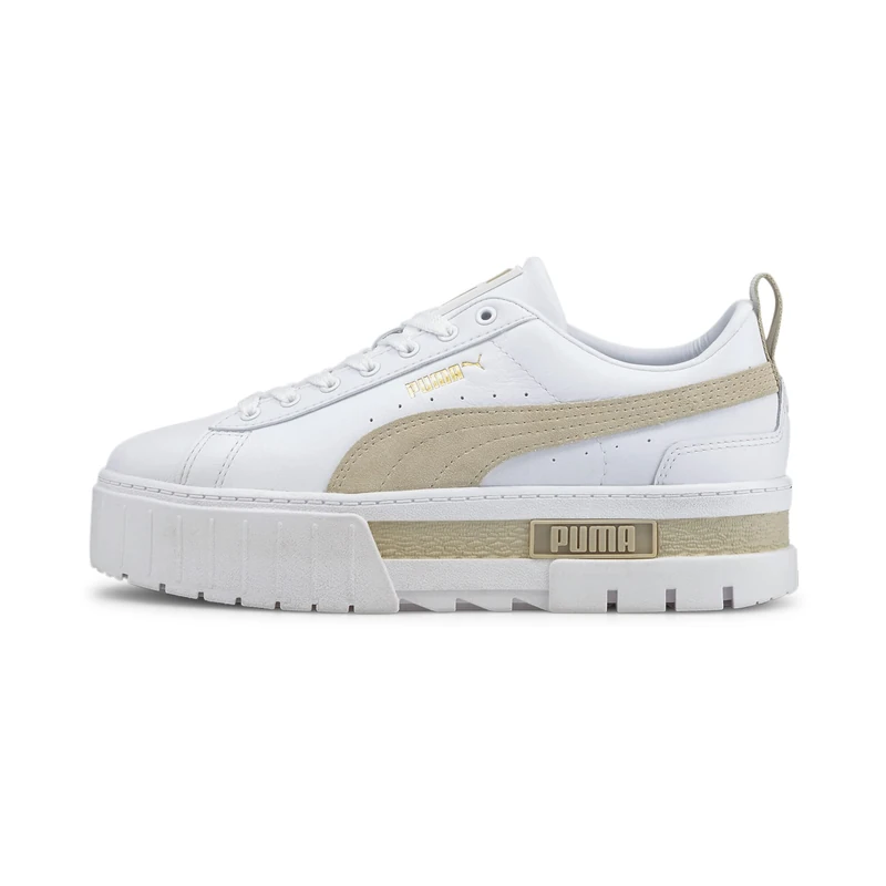 PUMA Women's Mayze Lth Wn's Sneaker, Puma White Peyote, 4.5 UK