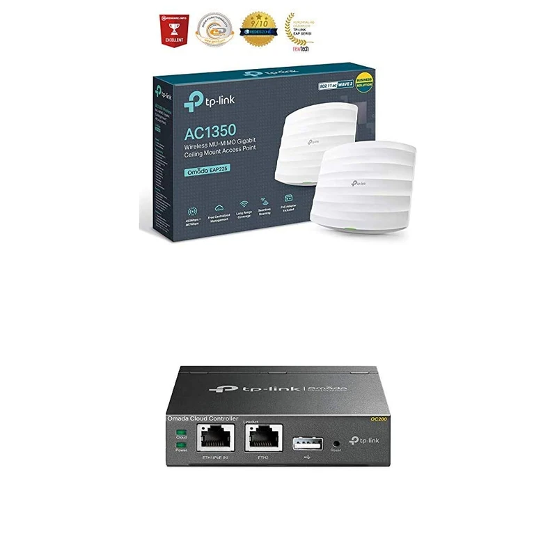 TP-Link AC1350 Wireless Access Point EAP225 with TP-Link OC200 Omada Cloud Controller, Free cloud access to manage from anywhere, anytime - Image 1