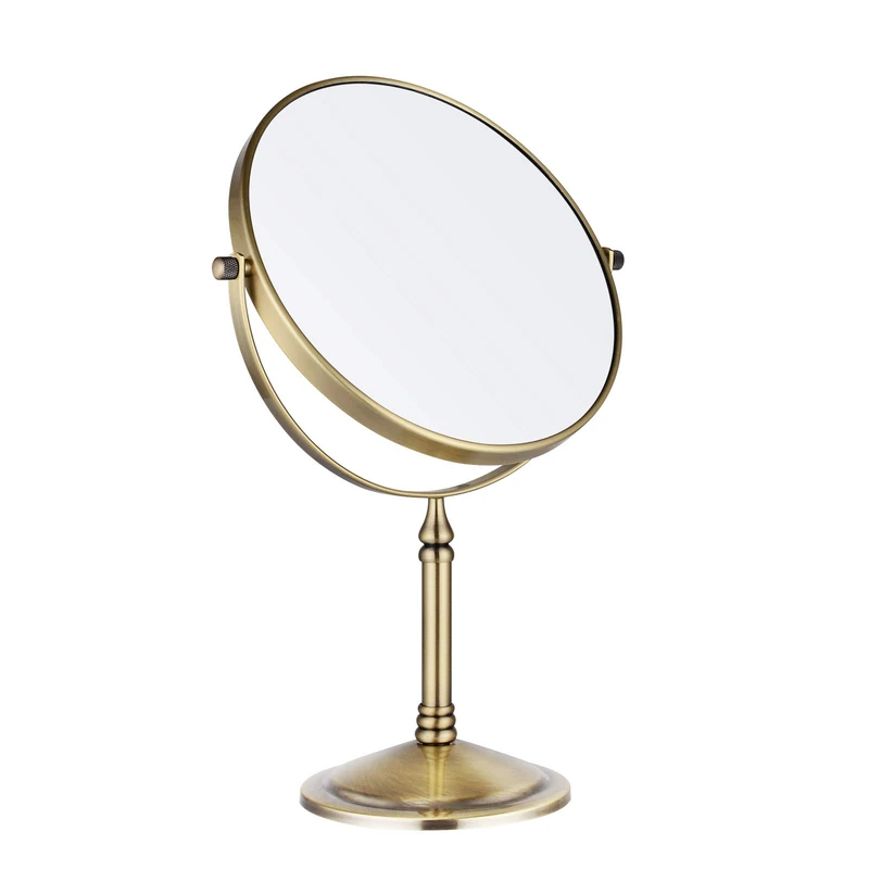 Nicesail Tabletop Makeup Mirror, Double-Side 1X-10X, 360 Swivel Magnifying Mirror for Table Desk, No Light Antique Bronze (8 Inch, 10X)
