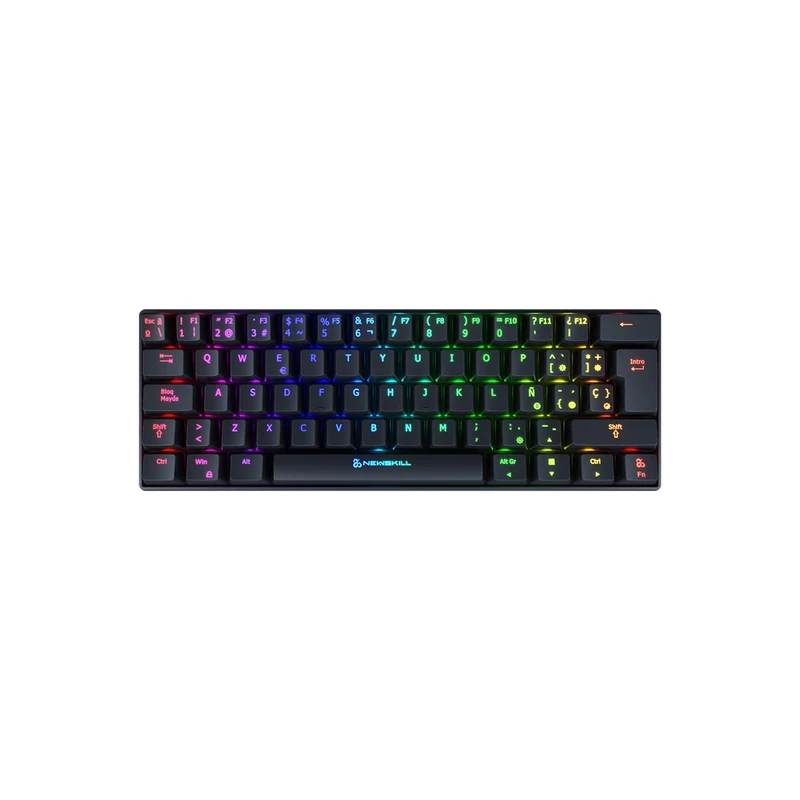 Newskill Tecaldo Pyros Teclado Mecánico 60% Gaming RGB Inalámbrico Switch Red Outemu NS-KB-Pyros-Red - Image 1