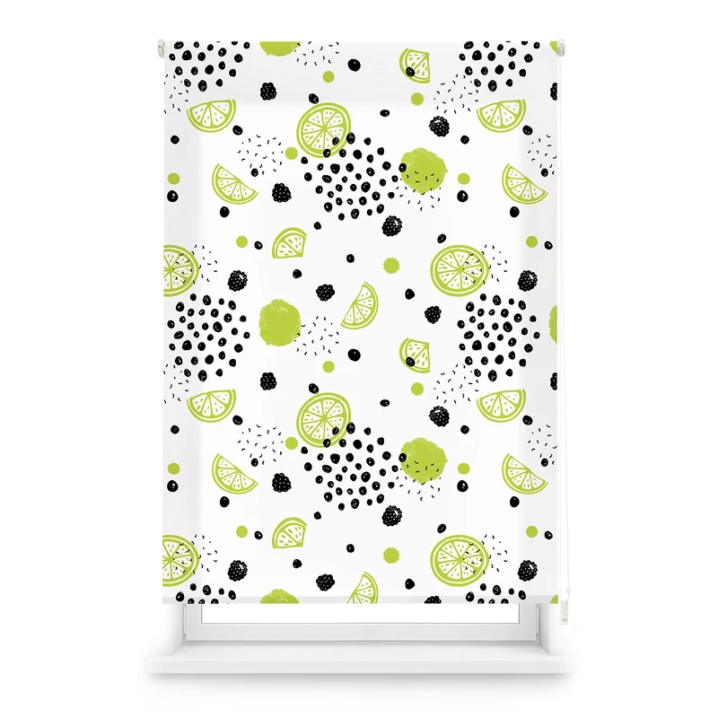 Blindecor Digital Kitchen | Translucent Roller Blind with Digital Print | Lime Model | 110 x 180 cm (W x H) Fabric Size 107 x 175 cm | Window Blinds