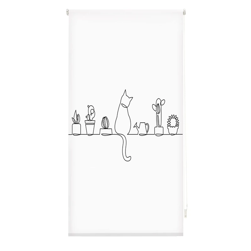 Blindecor Digital Kitchen | Translucent Roller Blind with Digital Print | Cat Model | 90 x 180 cm (W x H) Fabric Size 87 x 175 cm | Window Blinds - Image 1