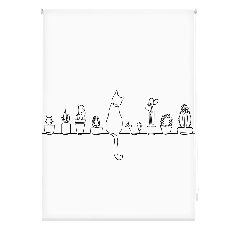 Blindecor Digital Kitchen | Translucent Roller Blind with Digital Print | Model Cat | 130 x 180 cm (W x H) Fabric Size 127 x 175 cm | Window Blinds