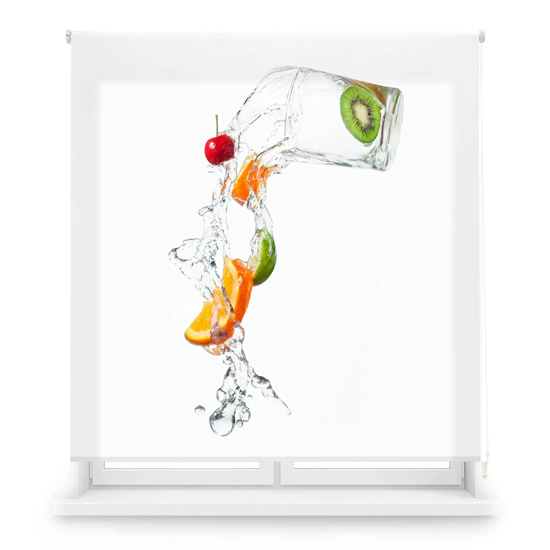 Blindecor Digital Kitchen | Translucent Roller Blind with Digital Print | WaterFruit | 150 x 180 cm (W x H) Fabric Size 147 x 175 cm | Window Blinds