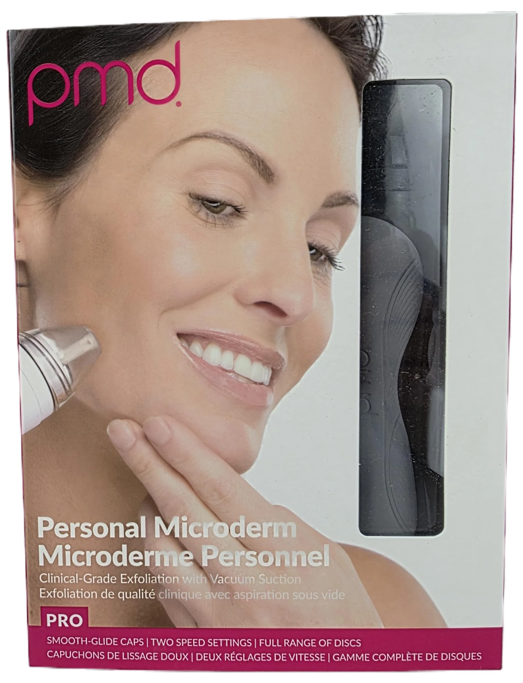 PMD Personal Microderm Pro - At-Home Microdermabrasion Machine with Kit for Face & Body - Exfoliating Crystals and Vacuum Suction for Fresh and Radiant Skin - High & Low Speed Options