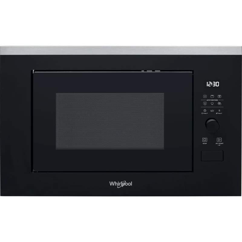 Whirlpool - Built-in microwave WMF250G black, 25 L, 900W, gril turntable 28 cm, 7 power levels