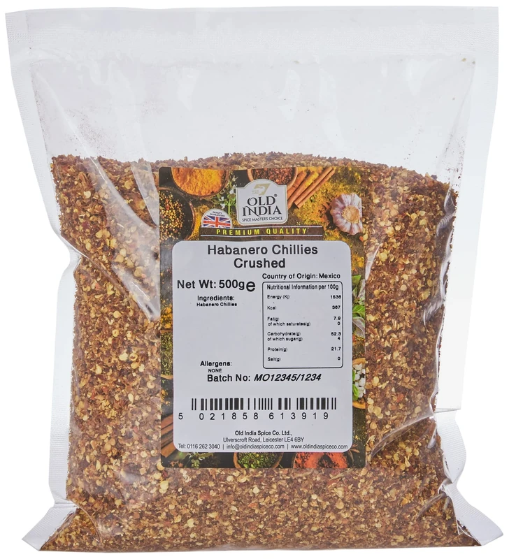 Old India Habanero Chillies Crushed 500g