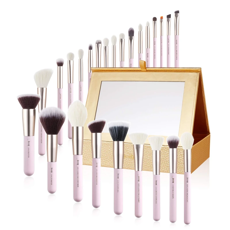 Jessup Makeup Brushes Set Professional Makeup Brush Eyeshadow Blending Powder Foundation Blusher Concealer 25pcs with Cosmetics Storage Box, Blushing Bride T295 - Image 1