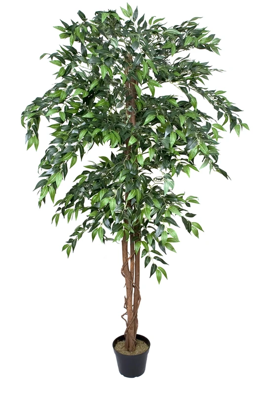 GreenBrokers Premium Artificial Ficus Weeping Fig Tree 180cm Potted Plant, green
