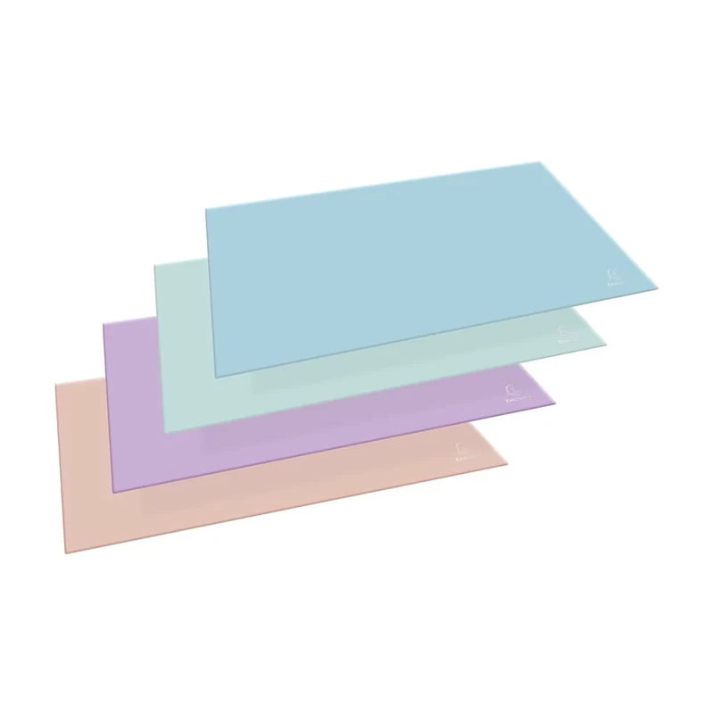 Exacompta - Ref. 60196D - Set of 8 Aquarel cardboard desk pads - Wide format, long and short depth - Dimensions 585 x 385 x 5 mm - Assorted pastel colors
