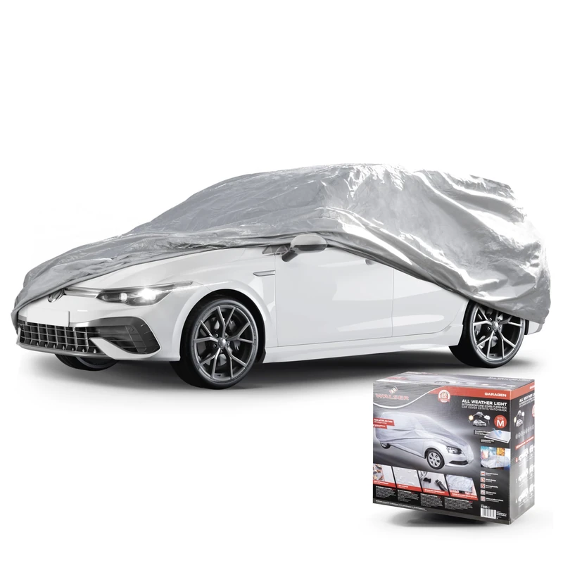 Walser Car All Weather Light, Waterproof Tarpaulin Cover, Outdoor, Estate M Grey