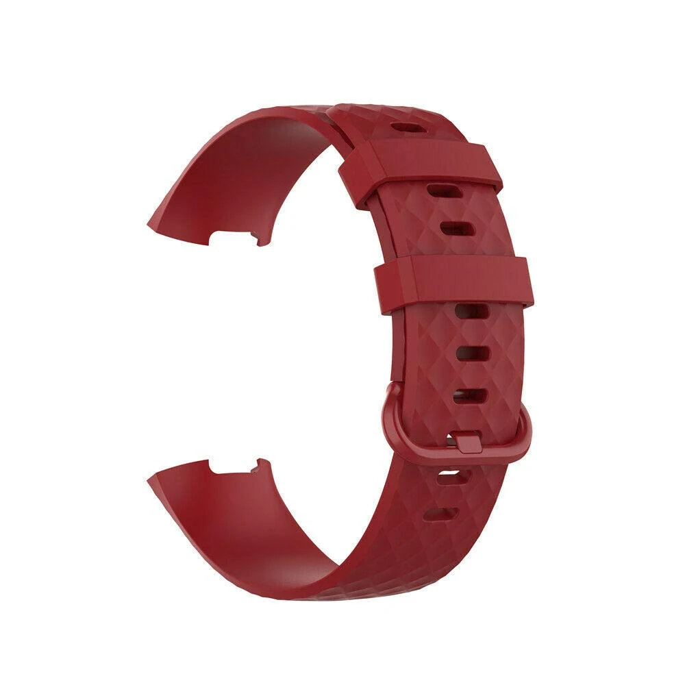 Vaporly UK Replacement Watch Strap for Fitbit Charge 3 / Charge 4 / Charge 3 SE Strap Standard Silicone Wristband Band Watch Wrist Straps (Small, Red)