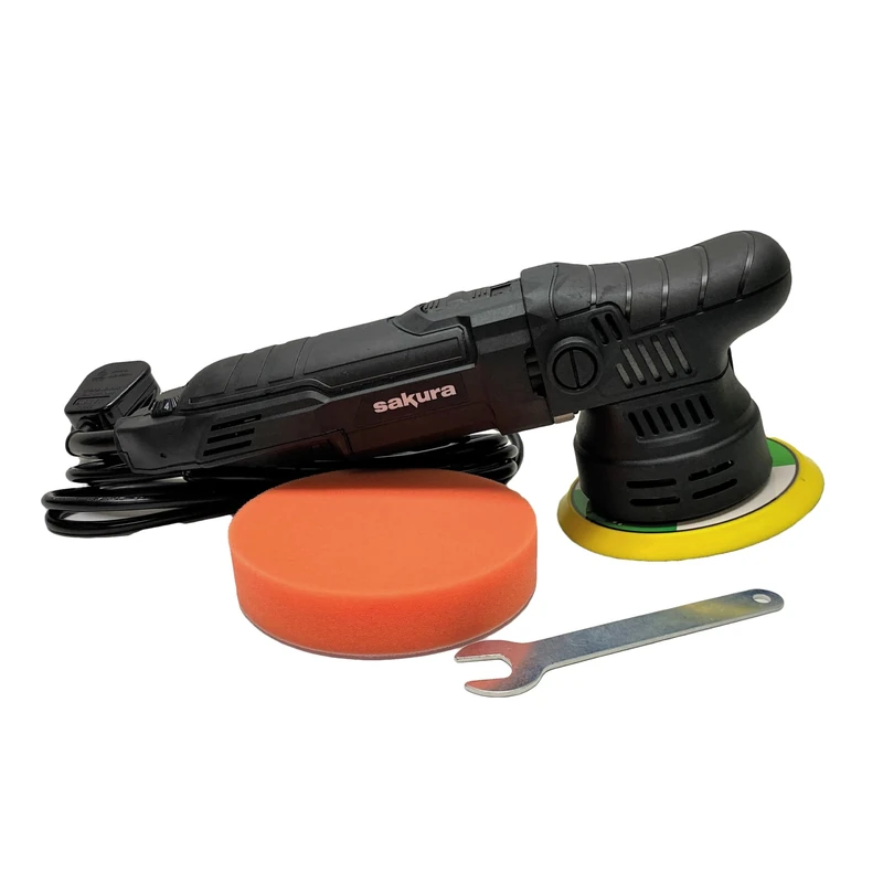 Sakura Dual Action 240V Car Polisher SS5439 - Buffing, Polishing, Variable Speed 2,000-6800 RPM, 125mm Polishing Pad, 2.8m Mains Cable