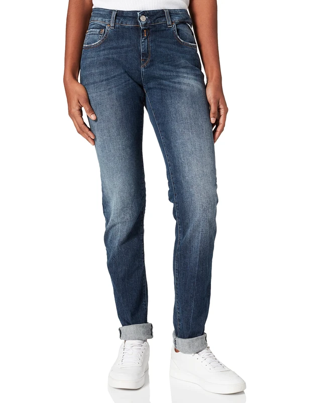 REPLAY Women's Faaby Bio Cotton Jeans, 0091 Medium Blue, 23W / 28L