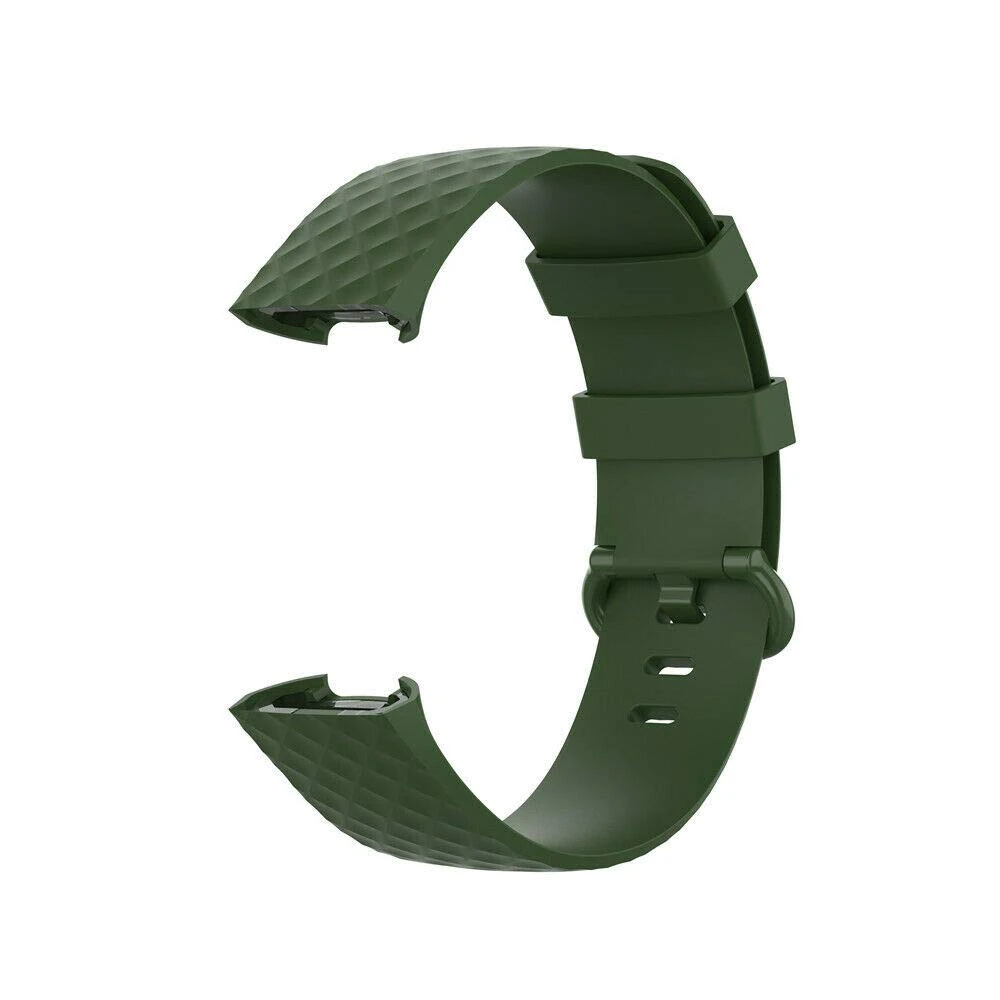 Vaporly UK Replacement Watch Strap for Fitbit Charge 3 / Charge 4 / Charge 3 SE Strap Standard Silicone Wristband Band Watch Wrist Straps (Small, Green)