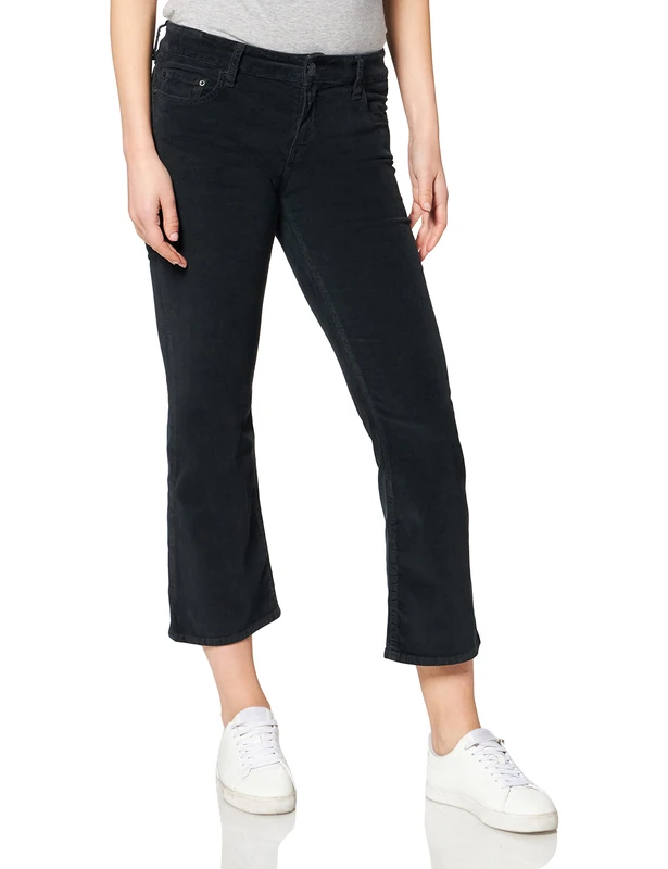 REPLAY Women's Faaby Flare Crop Trouser, 099 Blackboard, 29