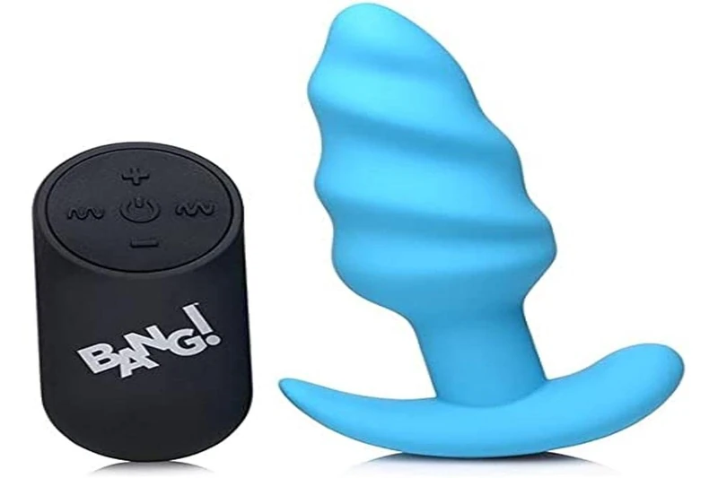 Remote Control 21X Vibrating Silicone Butt Plug - Blue