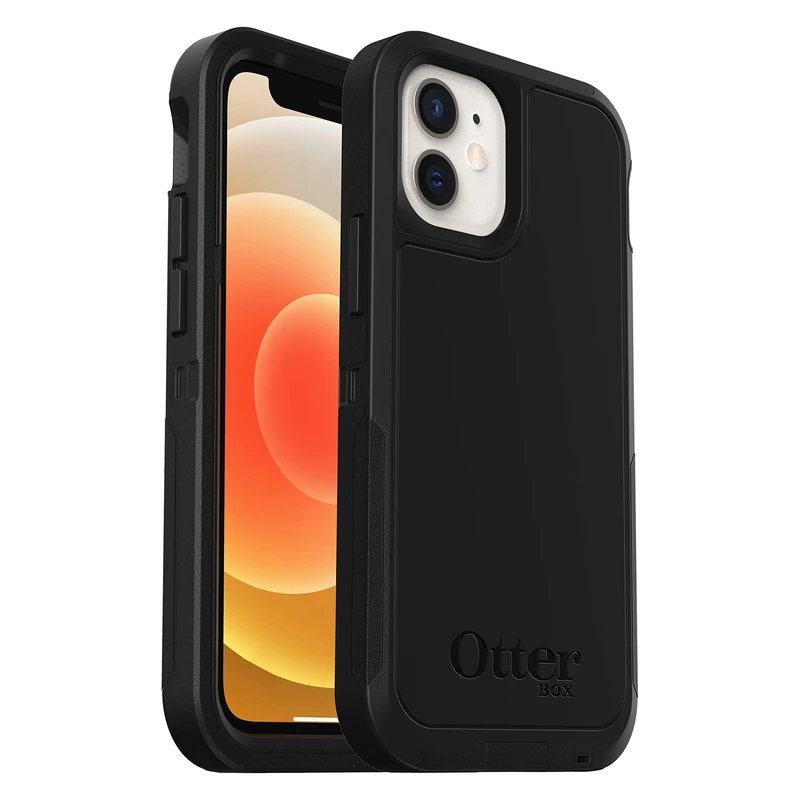 OtterBox Defender XT Case for iPhone 12 mini with MagSafe, Shockproof, Drop proof, Ultra-Rugged, Protective Case, 5x Tested to Military Standard, Black, No Retail Packaging