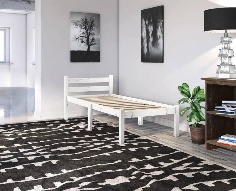 STRICTLY BEDS&BUNKS Cleveland Pine Bed Frame, 2ft 6 Single White