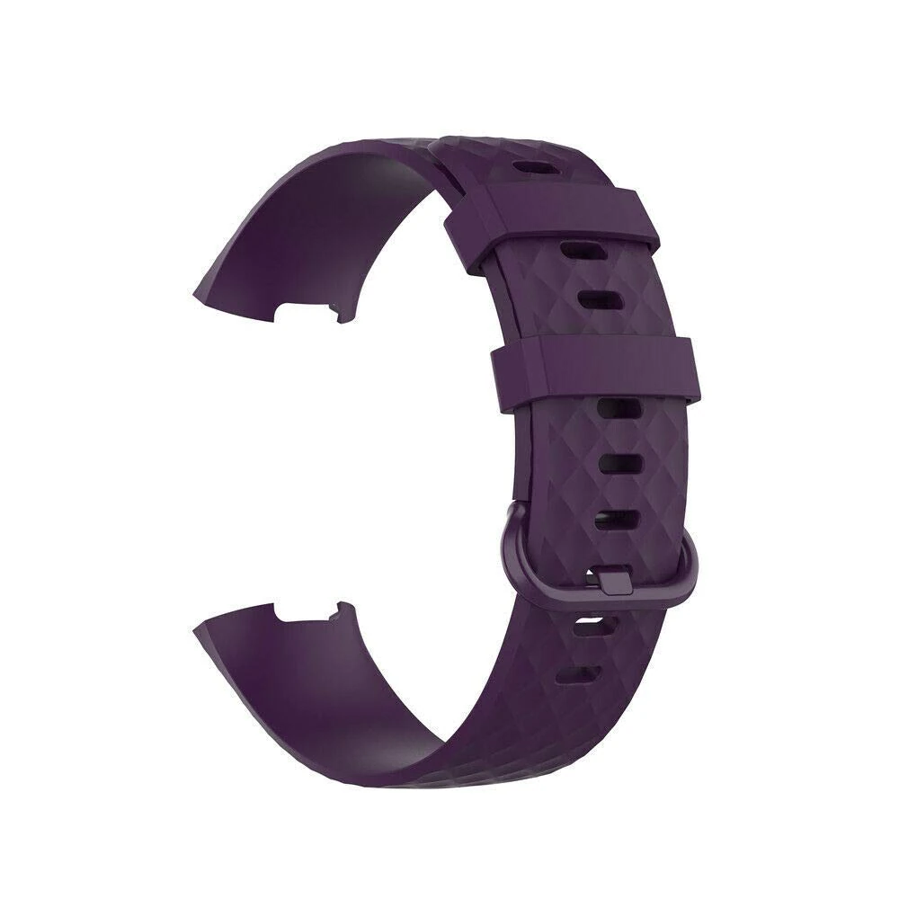 Replacement Watch Strap For Fitbit Charge 3 / Charge 4 / Charge 3 SE Strap Standard Silicone Wristband Band Watch Wrist Straps (Small, Purple)