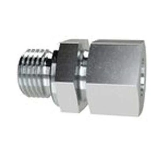 RIEGLER GE151622LSTUNF Straight Screw-In Fitting, Galvanised Steel, 1-5/16 UNF, 160 Bar, 22 mm Pipe