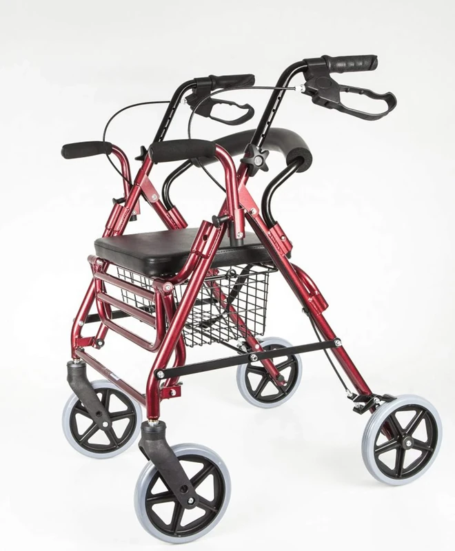 Antar AT51018 Aluminium Rollator with Basket 9.40 kg, Red