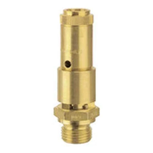 RIEGLER 227.55-39.5 DN 10 brass safety valve, G 1/2 inch connection, 39.5 bar response pressure.